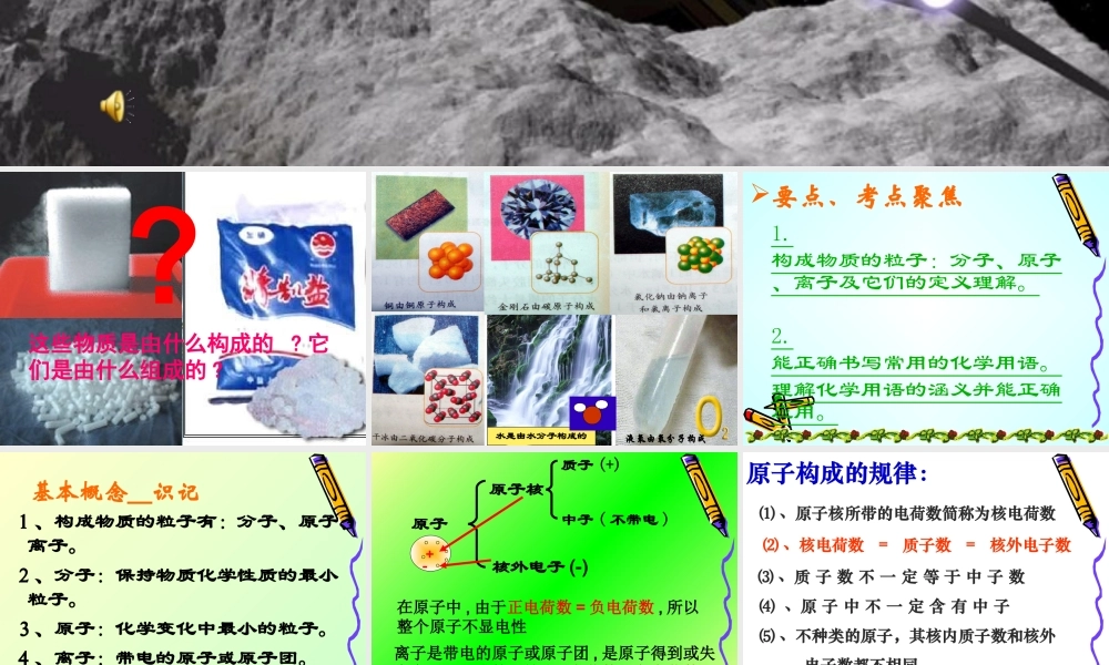 九年级化学上册 物质构成的奥秘单元复习 ppt 课件