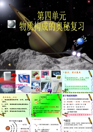 九年级化学上册 物质构成的奥秘单元复习 ppt 课件