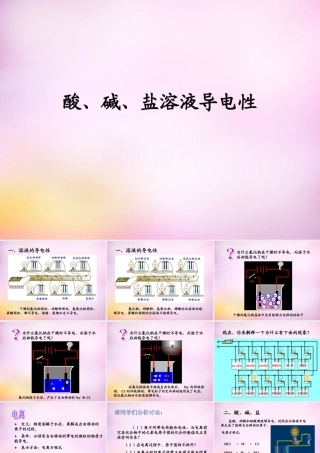 九年级化学下册 酸、碱、盐溶液的导电性课件 新人教版 课件