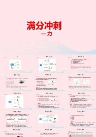 中考物理二轮满分冲刺重难点 08 力课件