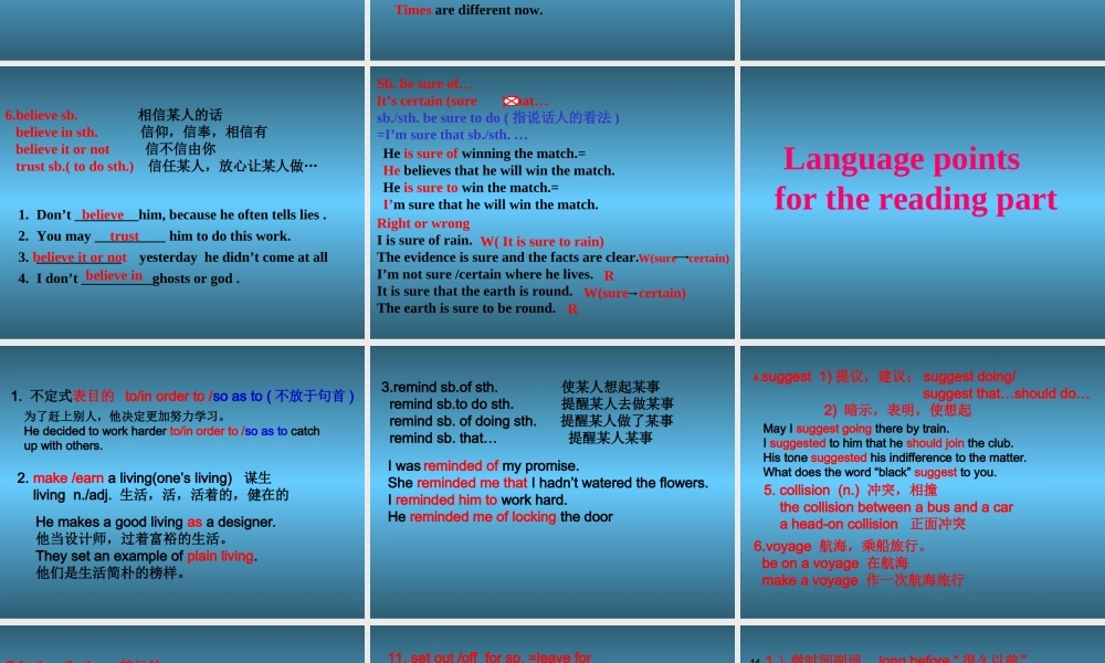 Language points for Unit12   人教版高二英语Unit12 Fact and fantasy单元完整课件 人教版高二英语Unit12 Fact and fantasy单元完整课件
