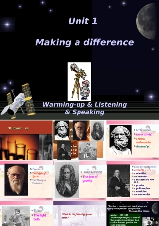 Unit1 warming up listening speaking 新课标 人教版 1 课件