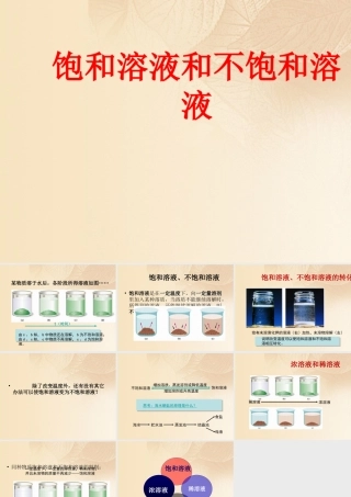 九年级化学下册 72 物质溶解的量 饱和溶液和不饱和溶液素材 (新版)粤教版 素材
