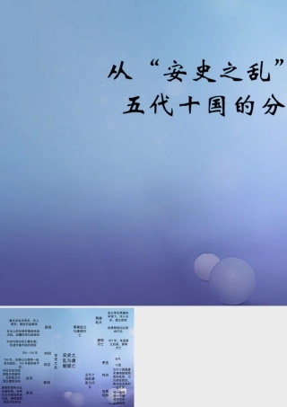 (秋季版)七年级历史下册 第五单元 第5课 从 安史之乱 到五代十国的分裂(思维导图)素材 川教版 素材