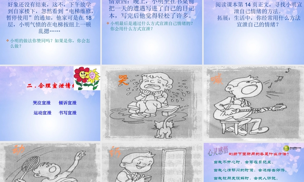 七年级政治下册 调节和控制好自己的情绪课件 鲁教版 课件