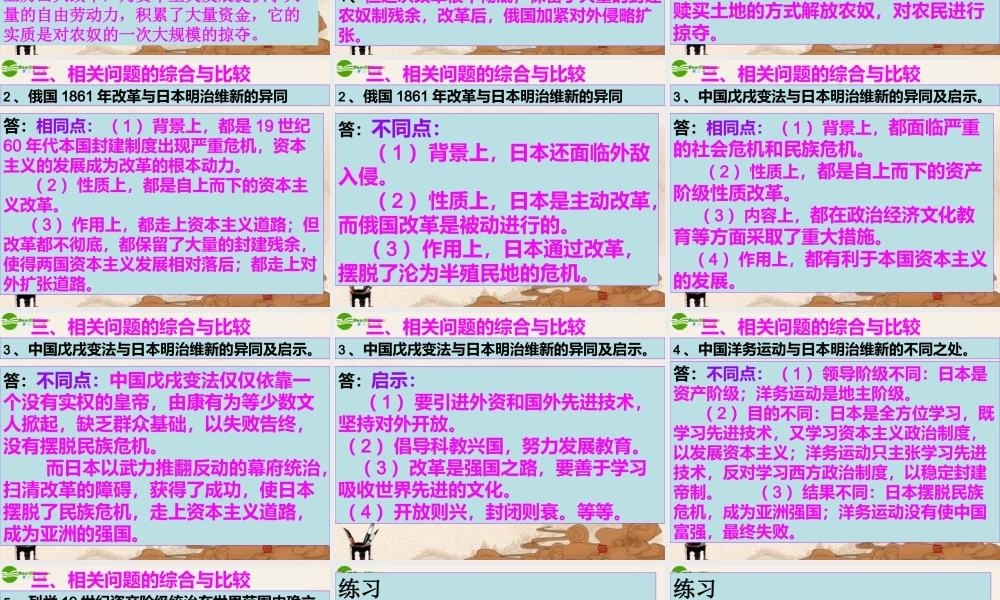 九年级历史上册 第23课(俄国农奴制改革)课件 华师大版 课件