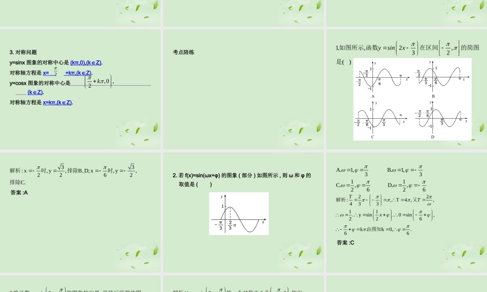 (走向清华北大)高考总复习 三角函数的图象课件