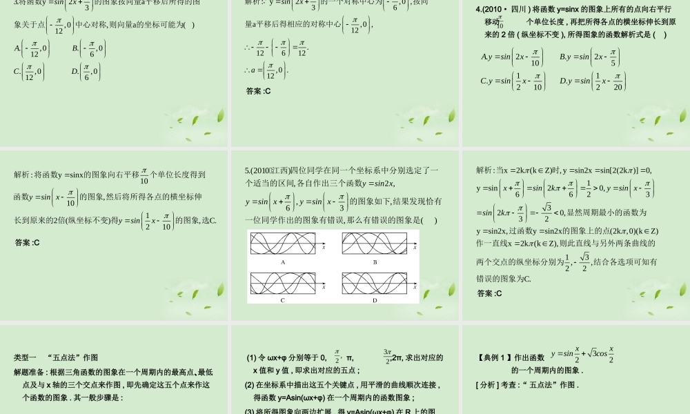 (走向清华北大)高考总复习 三角函数的图象课件