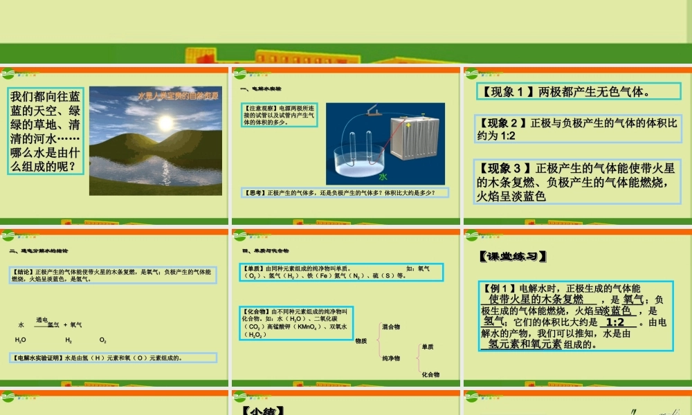 九年级化学 课题1 水的组成课件 人教新课标版 课件