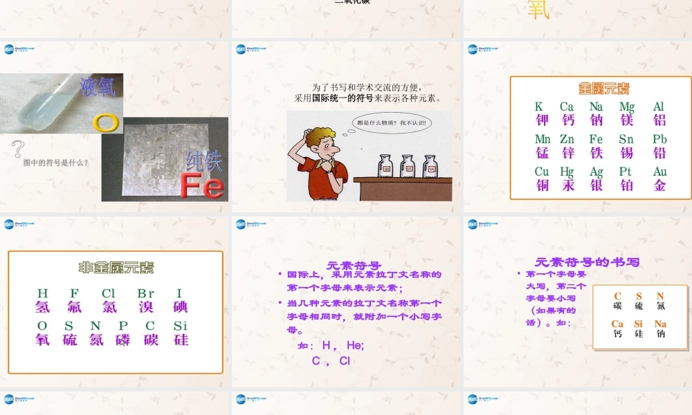 九年级化学上册 第三单元 课题3 元素课件1 (新版)新人教版 课件