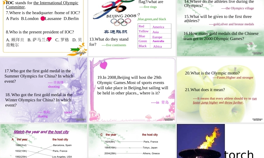 Unit8 sports-reading 人教版 课件