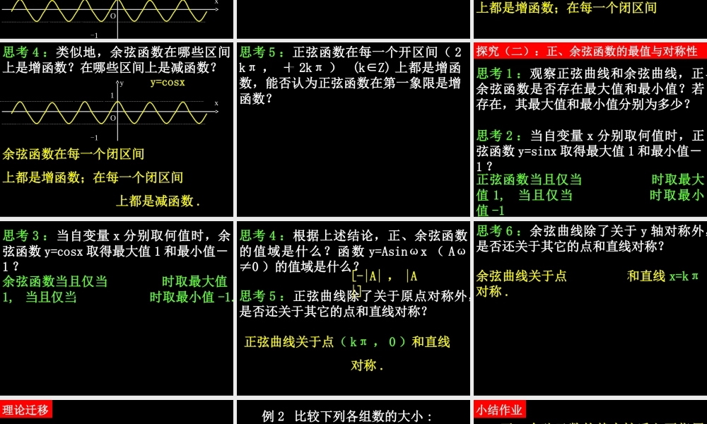 0514高一数学(142-2正弦函数、余弦函数的性质) 高一数学全套课件 必修四