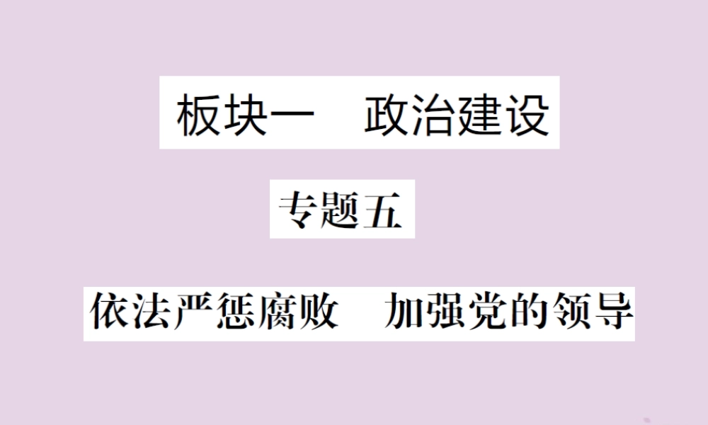 中考道德与法治总复习 板块一 专题五课件