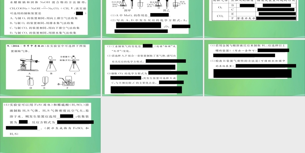 九年级化学上册 专题2 常见气体的制取课件 (新版)新人教版 课件