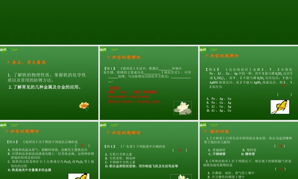九年级化学上册 铁的冶炼合金课件2 沪教版 课件
