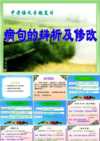 中考语文复习专题(病句的辨析及修改)课件 人教新课标版 课件