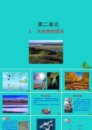 5  大自然的语言课件 八年级语文下册 第二单元 5 大自然的语言课件+素材 新人教版 八年级语文下册 第二单元 5 大自然的语言课件+素材 新人教版