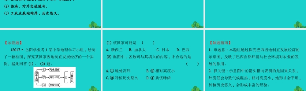 七年级地理下册 第九章 第二节巴西习题课件(新版)新人教版 课件