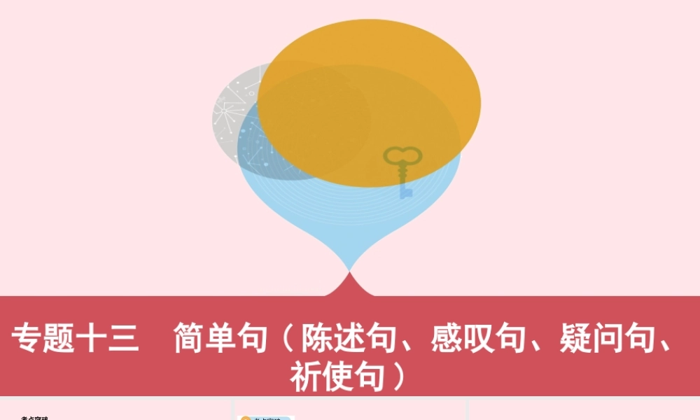 (河南专用)版中考英语 语法过关 专题十三 简单句(陈述句、感叹句、疑问句、祈使句)课件 人教新目标版 课件