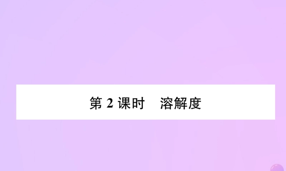 九年级化学下册 第9单元 溶液 课题2 溶解度 第2课时 溶解度作业课件 (新版)新人教版 课件