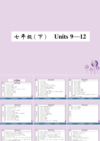 中考英语总复习 第一篇 教材知识梳理篇 七下 Units 9 12(精讲)课件