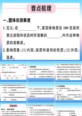 九年级化学下册 第九单元 溶液 第2课时 溶解度习题课件 (新版)新人教版 课件