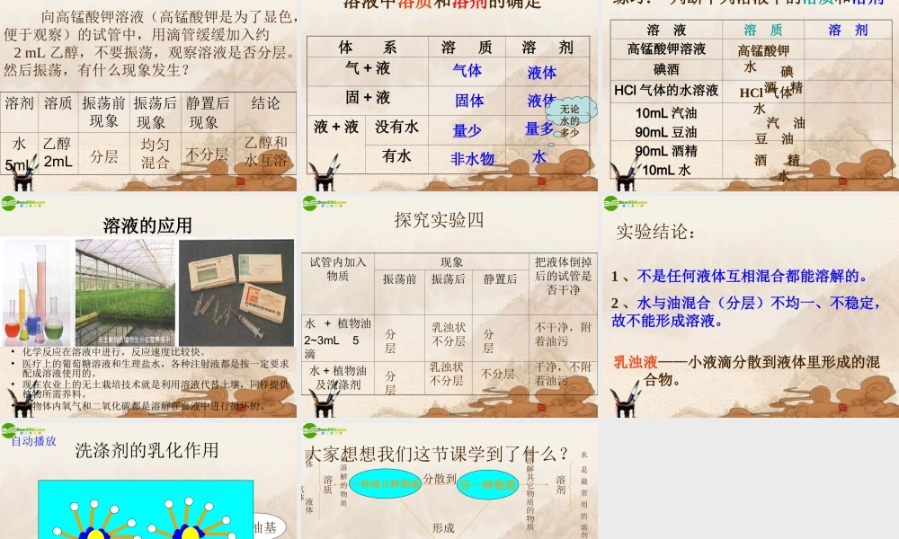 九年级化学下册 溶液的形成(第1课时)课件 人教新课标版 课件