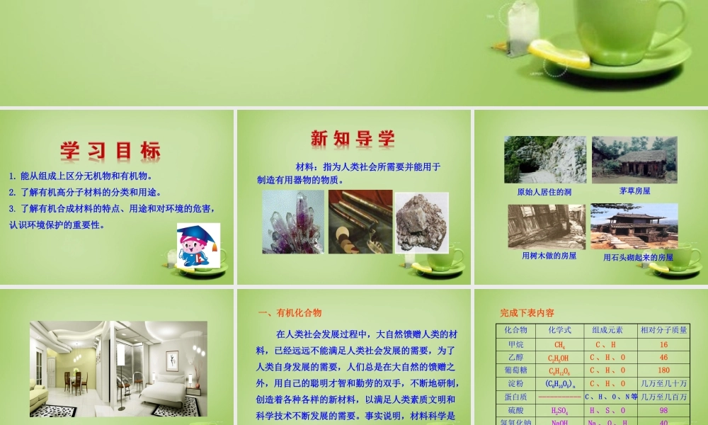 九年级化学下册 第12单元 课题3 有机合成材料课件 (新版)新人教版 课件