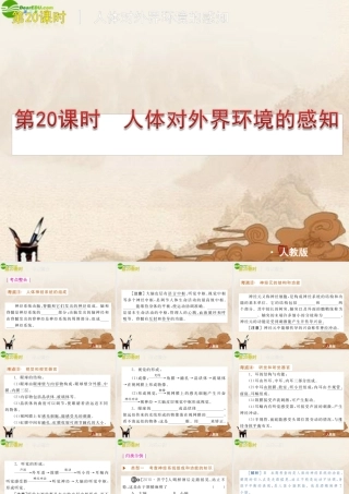 中考生物复习方案 第人体对外界环境的感知课件 人教新课标版 课件