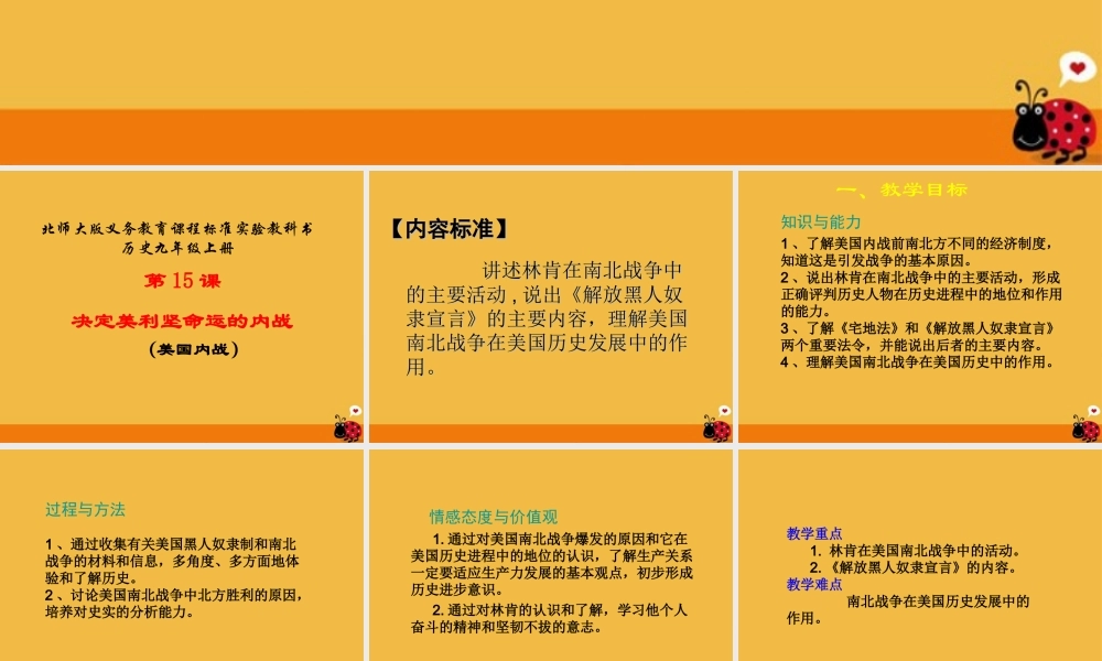 九年级历史 备课实录演示文稿课件 北师大版 课件