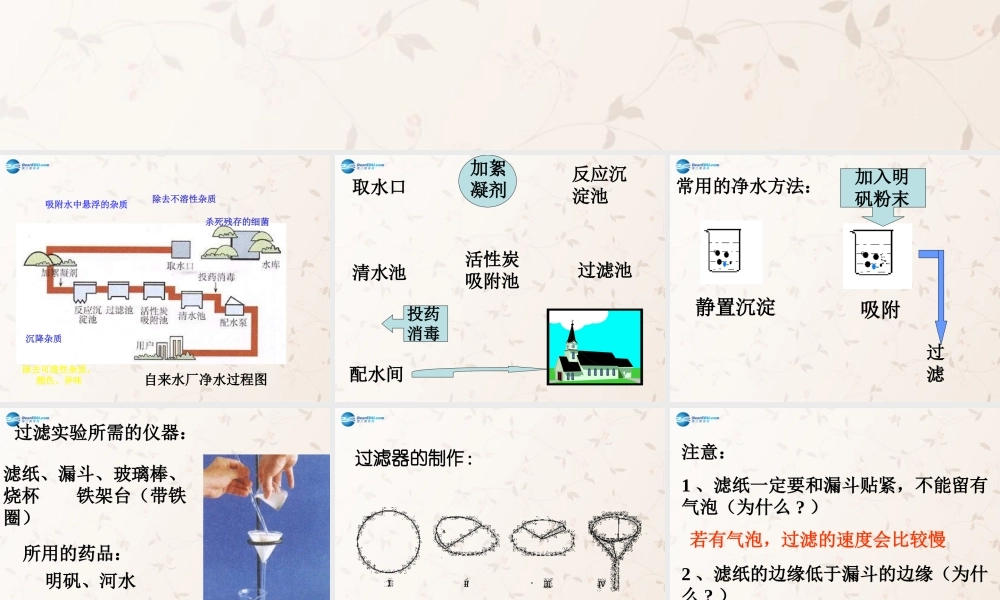 九年级化学上册 第四单元 课题2 水的净化课件2 (新版)新人教版 课件