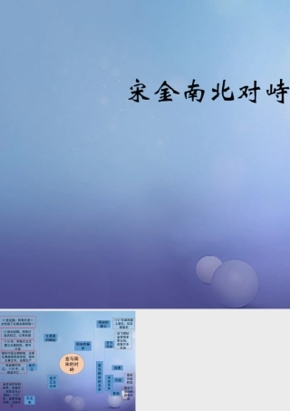 (秋季版)七年级历史下册 第9课(宋金南北对峙)(思维导图)素材 北师大版 素材