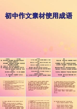 中考语文 作文素材 使用成语课件