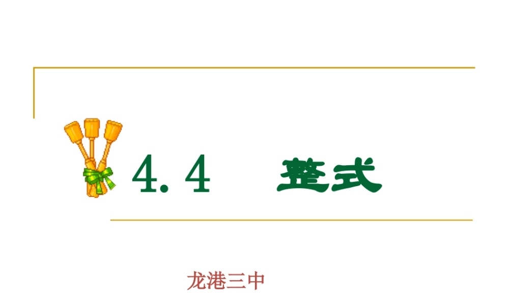 4.4  整式2 浙江省初一数学(上)全部课件整理 浙教版