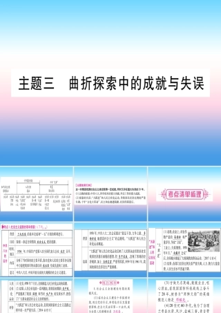 (云南专用)中考历史总复习 第一篇 考点系统复习 板块3 中国现代史 主题三 曲折探索中的成就与失误(精讲)课件