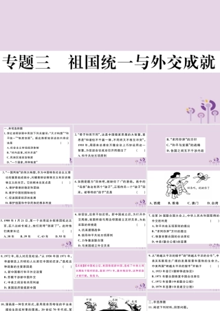 (玉林专版)八年级历史下册 专题三 祖国统一与外交成就习题课件 新人教版 课件