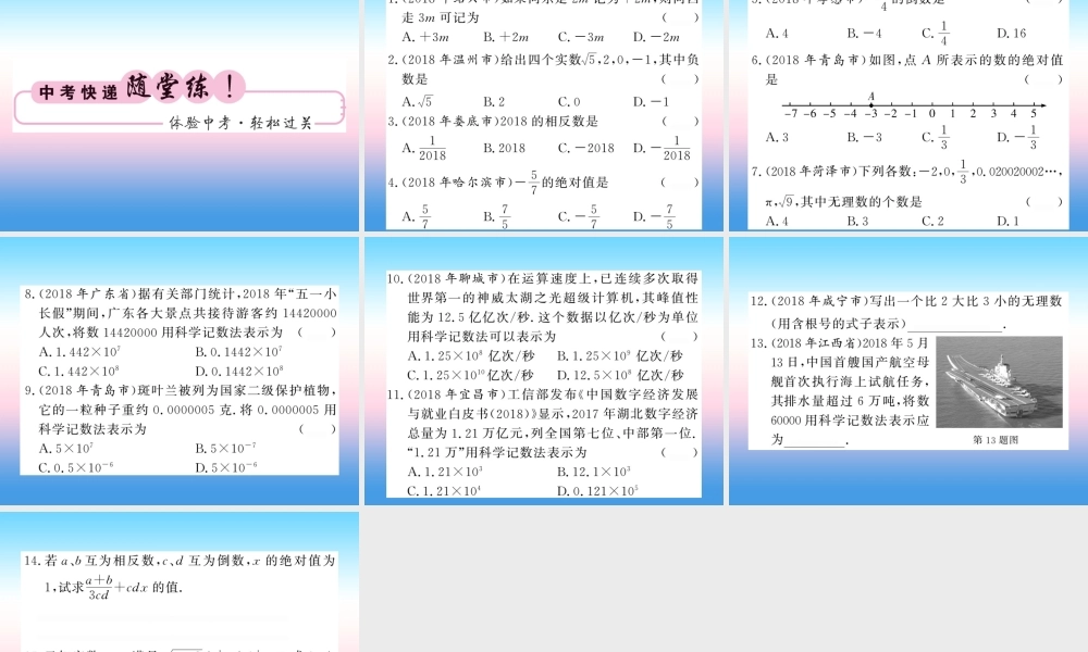 (课标版通用)中考数学一轮复习 第1章 数与式 第1节 第1课时习题课件