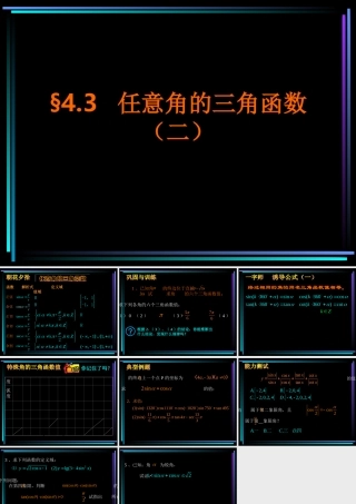 §403 任意角的三角函数(2) 新教材高一数学三角函数全部课件[整理28个]