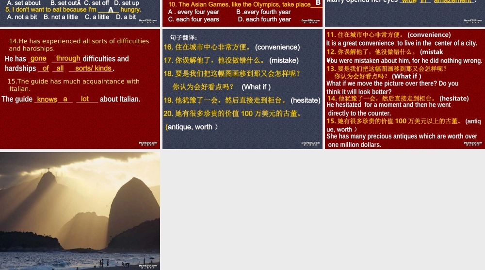 unit3,4 广东地区高二英语第八模块复习课件[整理三套]新课标 人教版 广东地区高二英语第八模块复习课件[整理三套]新课标 人教版