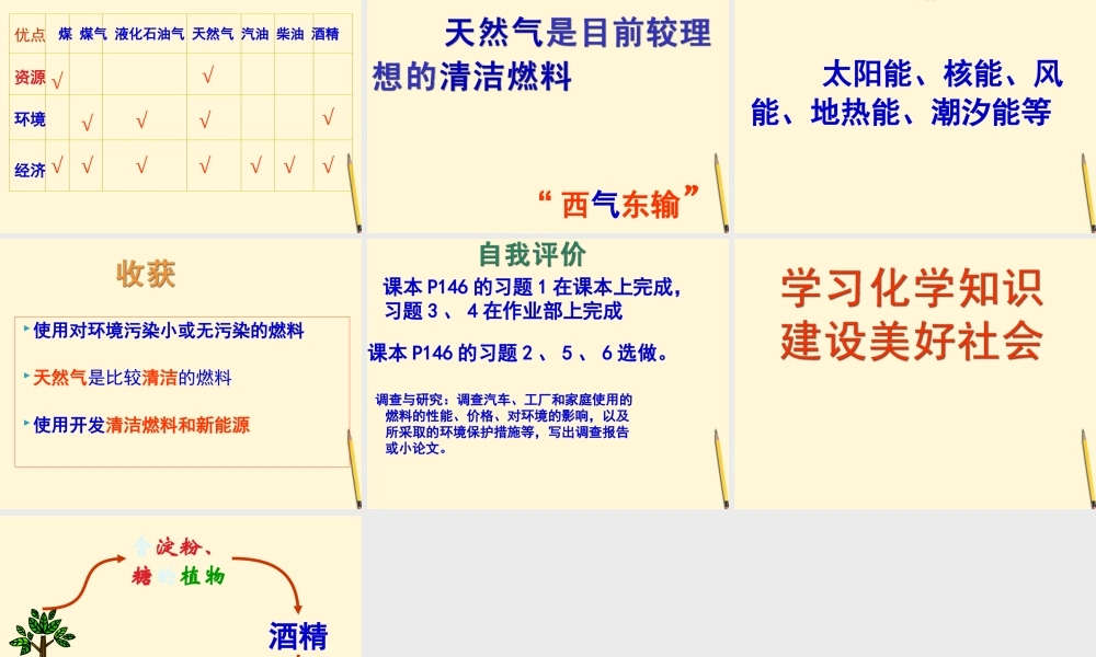 九年级化学 使用燃料对环境的影响课件 苏教版 课件