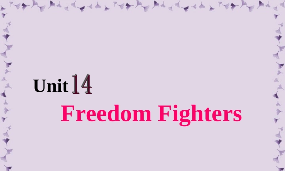 unit14Freedom Fighters 高二英语Unit14Freedom Fighters课件[整理三课时] 高二英语Unit14Freedom Fighters课件[整理三课时]