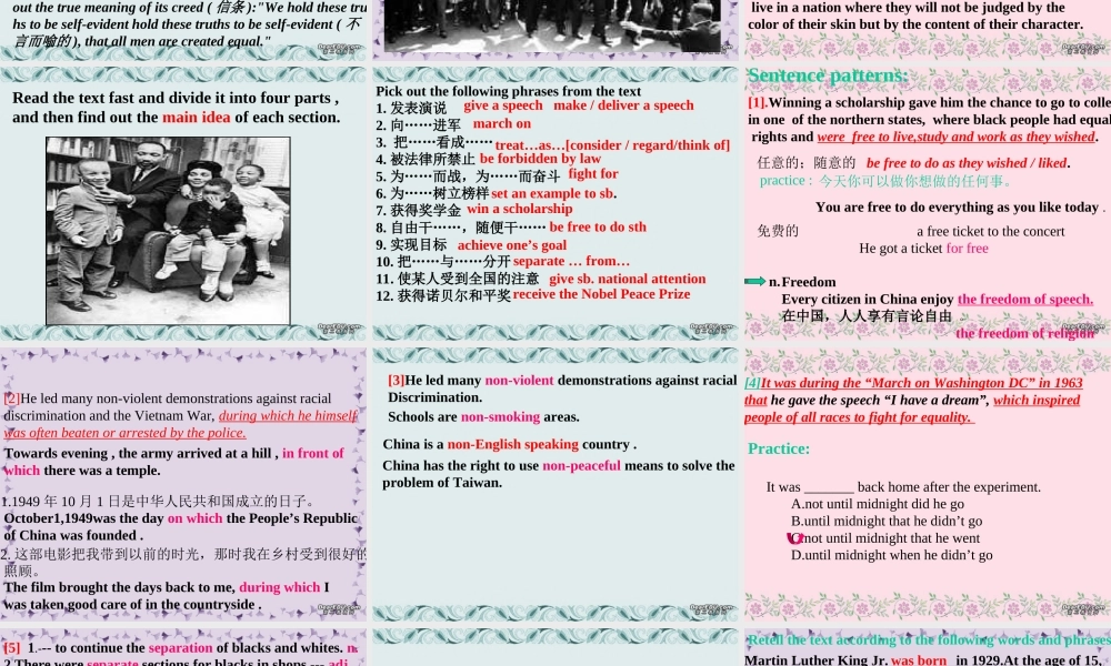 unit14Freedom Fighters 高二英语Unit14Freedom Fighters课件[整理三课时] 高二英语Unit14Freedom Fighters课件[整理三课时]