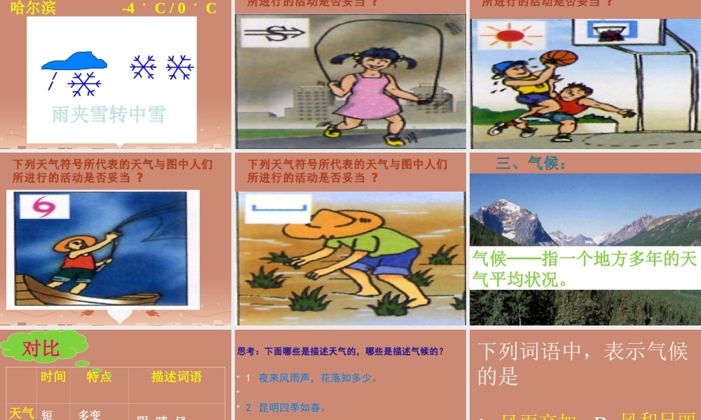 七年级地理上册 4.1 天气和气候课件 (新版)湘教版 课件