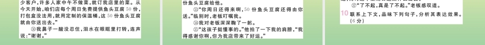 (河南专版)九年级语文上册 第六单元 22 范进中举作业课件 新人教版 课件