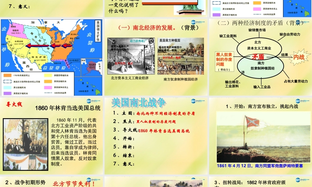 九年级历史上册(第六单元 第18课 美国南北战争)课件 新人教版 课件