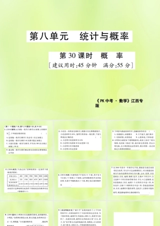 中考数学总复习 第八单元 统计与概率 第30课时 概率(高效集训本)课件
