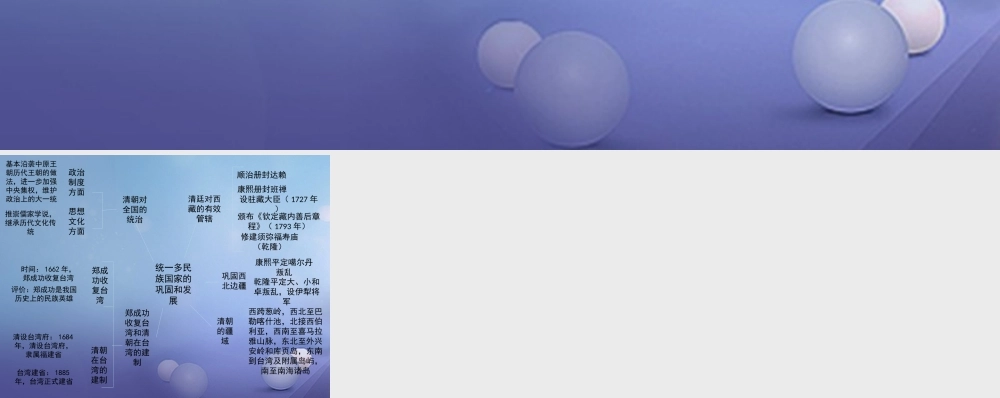 (秋季版)七年级历史下册 第九单元 第41课 统一多民族国家的巩固与发展(思维导图)素材 岳麓版 素材