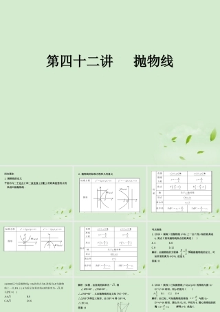(走向清华北大)高考总复习 抛物线课件