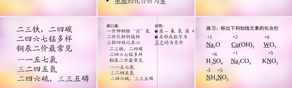 九年级化学上册 第四单元 课题4 化学式与化合价课件 新人教版 课件