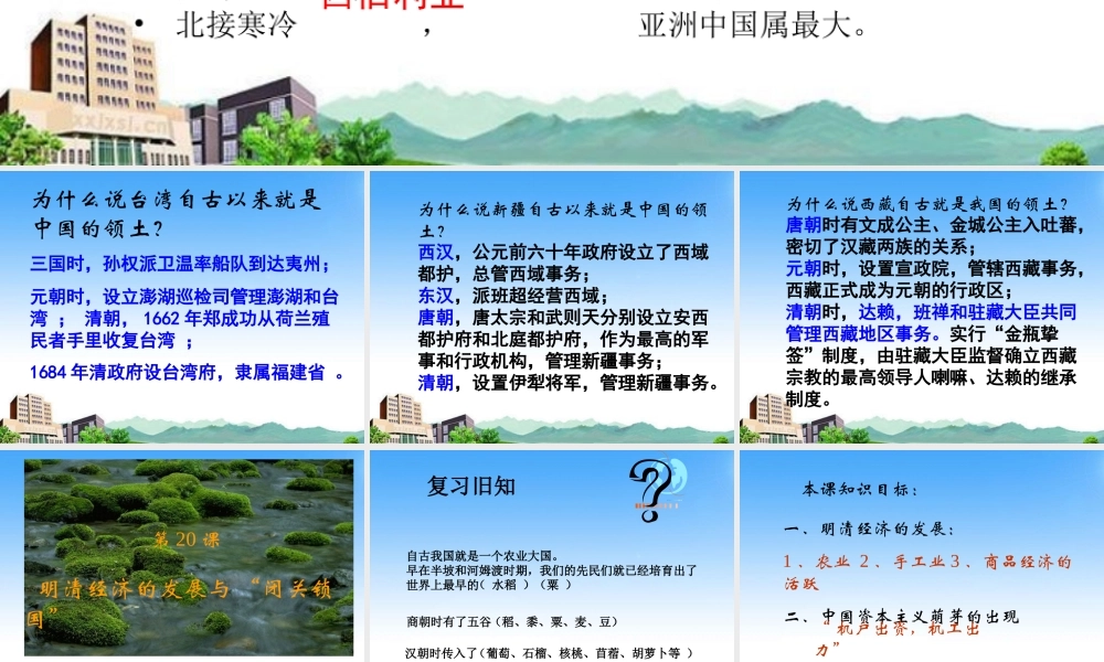 七年级历史下册 经济的发展与 闭关锁国 课件 人教新课标版 课件